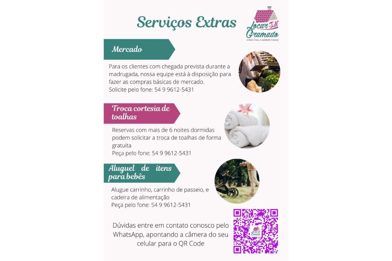 Appartamento Locar-In Gramado Flat Centro A 600 M Da Rua Coberta Esterno foto